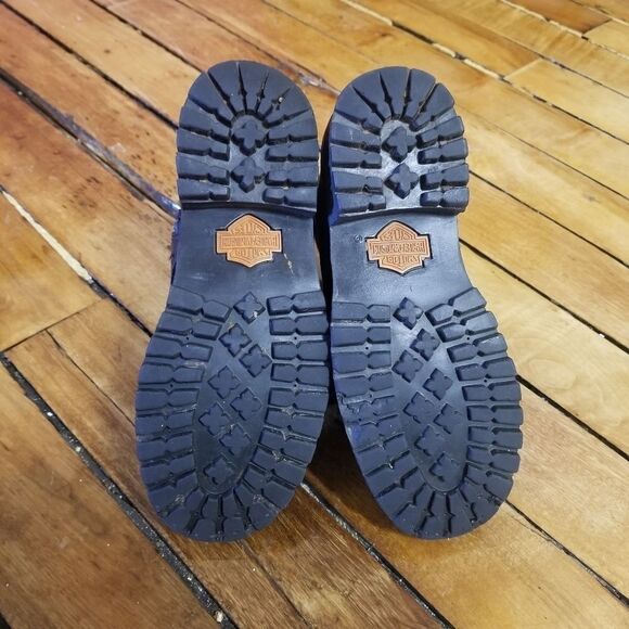 Harley Davidson Distressed Chunky Lace-up Motorcycle Moto Boot Ankle Booties 6.5 - Picture 9 of 9